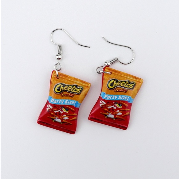Cheetos Jewelry - Cheetos bag Hypoallergenic Earrings. NWT